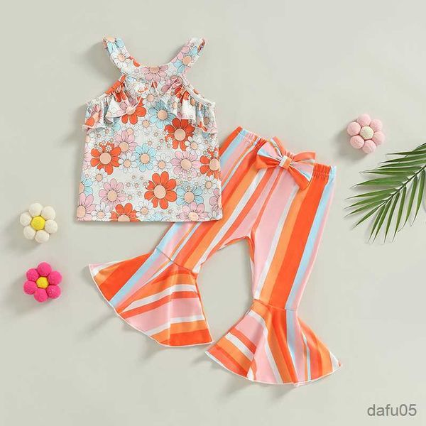 clothing sets kids girls summer 2-piece outfits floral print sleeveless and elastic striped flared pants set r230815, White
clothing sets kids girls summer 2-piece outfits floral print sleeveless and elastic striped flared pants set r230815, White