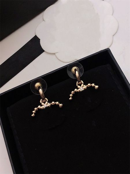 fashion designer earrings women's earrings channel pearl jewelry gold letter earrings wedding enamel earrings, Golden;silver