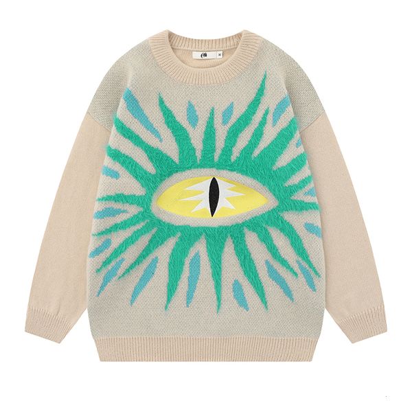 men's sweaters eyes embroidery jacquard knitted sweater sueter masculino crew neck baggy pullover oversize ropa hombre 230814, White;black
men's sweaters eyes embroidery jacquard knitted sweater sueter masculino crew neck baggy pullover oversize ropa hombre 230814, White;black