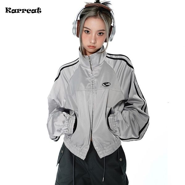 womens jackets karrcat cyber y2k silver jacket vintage reflective techwear grunge aesthetics double zipper coat korean style sports streetwe, Black;brown
womens jackets karrcat cyber y2k silver jacket vintage reflective techwear grunge aesthetics double zipper coat korean style sports streetwe, Black;brown