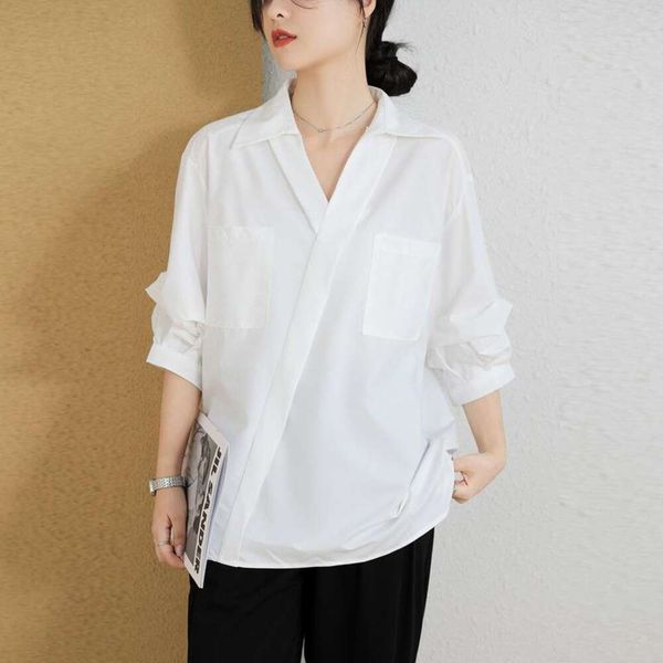 white sleeve sense of design shirt womens summer loose slimming thin light high end top
white sleeve sense of design shirt womens summer loose slimming thin light high end top