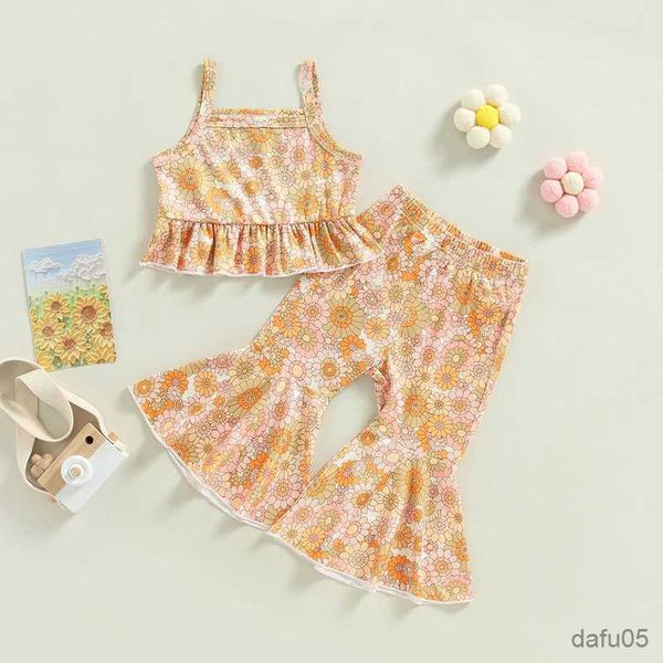 clothing sets kids baby girls summer outfits flower print ruffled camisole and elastic flared pants children casual clothing set r230815, White
clothing sets kids baby girls summer outfits flower print ruffled camisole and elastic flared pants children casual clothing set r230815, White