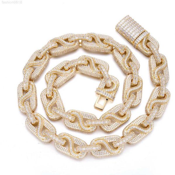 rapper new jewelry vvs moissanite 14k gold fully iced out baguette zircon 12mm cuban link necklace, Silver
rapper new jewelry vvs moissanite 14k gold fully iced out baguette zircon 12mm cuban link necklace, Silver