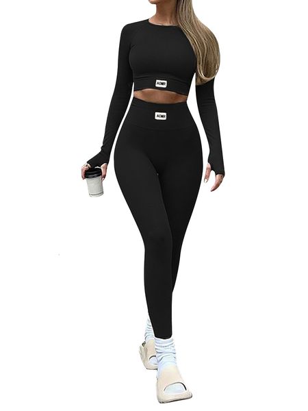women's two piece pants women casual sports yoga suit long sleeve round neck label patchwork crop high waist long pants 230816, White
women's two piece pants women casual sports yoga suit long sleeve round neck label patchwork crop high waist long pants 230816, White