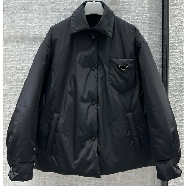 8.16 winter keep warm loose single breasted triangle pocket goose down coat women, Black
8.16 winter keep warm loose single breasted triangle pocket goose down coat women, Black