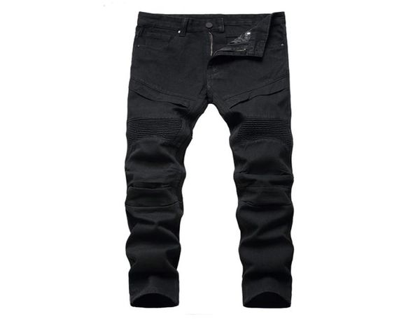 men039s biker jeans black white pleated denim pants plus size slim straight classic trousers3300976, Blue
men039s biker jeans black white pleated denim pants plus size slim straight classic trousers3300976, Blue