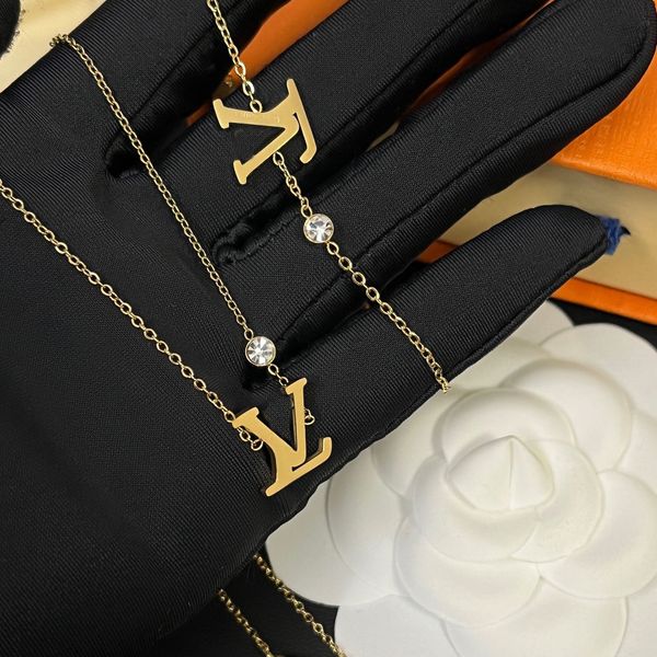 jewelry sets bracelet necklace link chain never fading 18k gold plated luxury design brand letter stainless steel choker pendants necklaces, Silver
jewelry sets bracelet necklace link chain never fading 18k gold plated luxury design brand letter stainless steel choker pendants necklaces, Silver