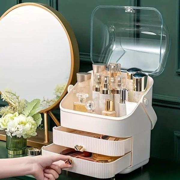 1pc cosmetic display case, portable cosmetic storage box, skin care product storage box, deskstorage box, suitable for bathroom bedroom dres
1pc cosmetic display case, portable cosmetic storage box, skin care product storage box, deskstorage box, suitable for bathroom bedroom dres
