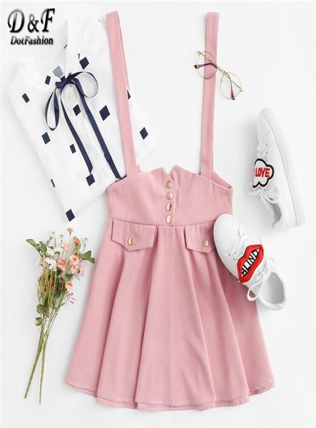 dotfashion pink button detail bow back pinafore skirt preppy style girls fit and flare skirt 2019 summer cute skirt y190430021484874, Black
dotfashion pink button detail bow back pinafore skirt preppy style girls fit and flare skirt 2019 summer cute skirt y190430021484874, Black