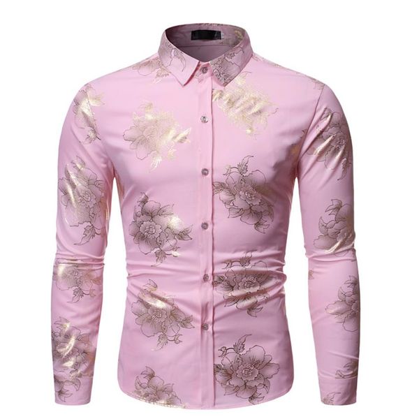 fashion pink floral foil print shirt men 2019 brand slim long sleeve mens dress shirts dj club party stage prom chemise homme2766, White;black
fashion pink floral foil print shirt men 2019 brand slim long sleeve mens dress shirts dj club party stage prom chemise homme2766, White;black