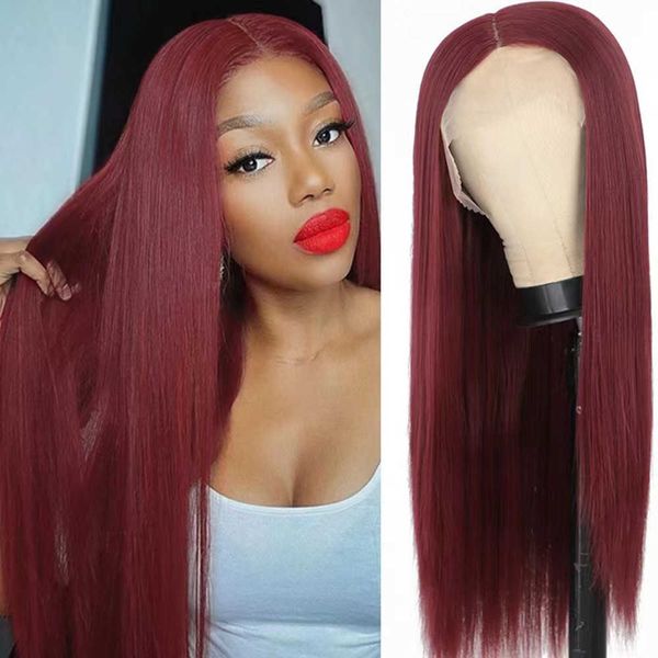 former lace wig selling women's wig women's wine red long straight hair chemical fiber wig head cover wigs 230816, Black
former lace wig selling women's wig women's wine red long straight hair chemical fiber wig head cover wigs 230816, Black