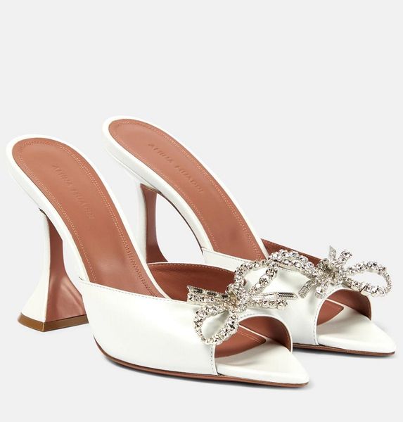 luxury amina muaddi women sandals shoes rosie bow embellished white black leather mules party wedding jeweled lady slip on high heels eu35-4
luxury amina muaddi women sandals shoes rosie bow embellished white black leather mules party wedding jeweled lady slip on high heels eu35-4