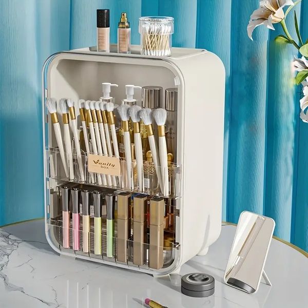 1pc large capacity cosmetic storage box, multifunctional makeup brush storage case, desklipstick mask skin care products storage cabinet, du
1pc large capacity cosmetic storage box, multifunctional makeup brush storage case, desklipstick mask skin care products storage cabinet, du
