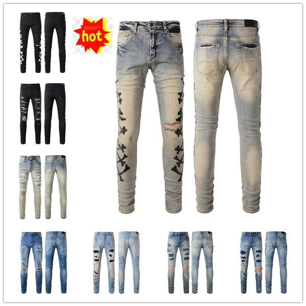 2023 mens jeans distressed motorcycle biker amiris amirs jean rock skinny slim ripped hole stripe fashionable snake embroidery denim pants, Blue
2023 mens jeans distressed motorcycle biker amiris amirs jean rock skinny slim ripped hole stripe fashionable snake embroidery denim pants, Blue