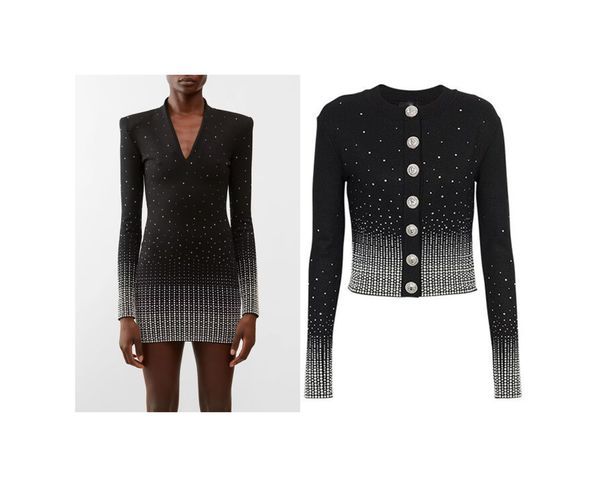high-quality lady two piece dress lion button rhinestone knitting cardigan and v-neck hip dress, White
high-quality lady two piece dress lion button rhinestone knitting cardigan and v-neck hip dress, White