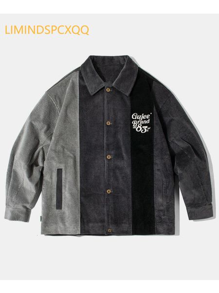 mens jackets stripe patchwork corduroy jacket for men harajuku y2k embroidery contrast jackets oversize casual baseball uniform 230815, Black;brown
mens jackets stripe patchwork corduroy jacket for men harajuku y2k embroidery contrast jackets oversize casual baseball uniform 230815, Black;brown