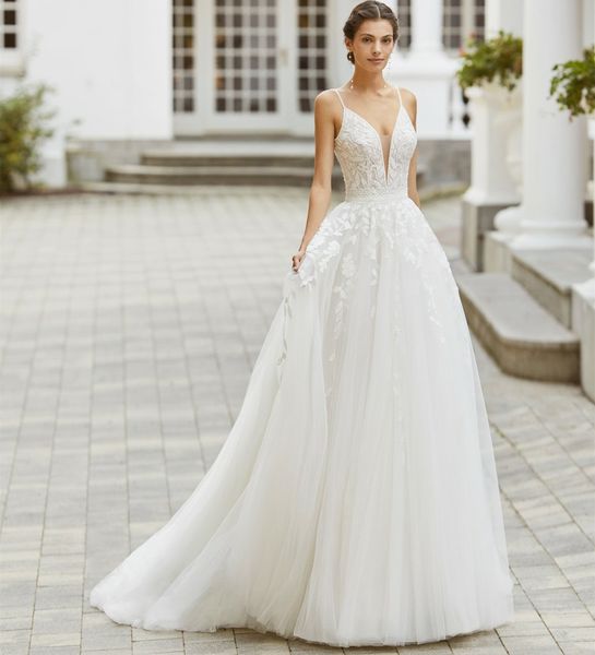 classy long lace v-neck tulle wedding dresses a-line ivory spaghetti straps open back sweep train bridal gowns vestido de novia women dresse, White
classy long lace v-neck tulle wedding dresses a-line ivory spaghetti straps open back sweep train bridal gowns vestido de novia women dresse, White