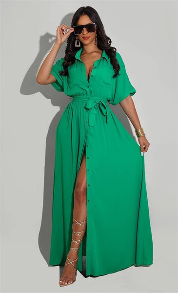 basic casual dresses streetwear fashion shirt dress women summer clothes turn down collar button up maxi long dresses vintage smock dress ve, Black;gray
basic casual dresses streetwear fashion shirt dress women summer clothes turn down collar button up maxi long dresses vintage smock dress ve, Black;gray
