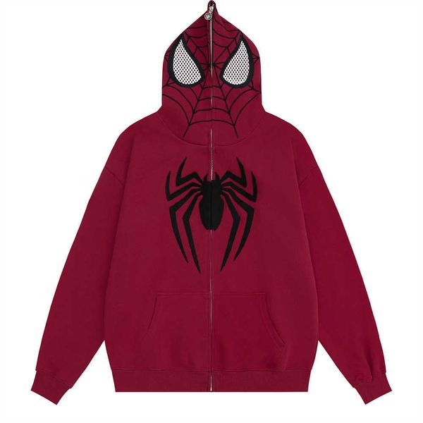spider man warsuit full zip hoodie eyes hollowed out and visible hooded autumn winter american street trend jacket 9w3w, Black
spider man warsuit full zip hoodie eyes hollowed out and visible hooded autumn winter american street trend jacket 9w3w, Black