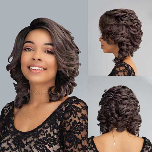 new wig women's fashion curly hair black wave medium long curly hair wig headcover 230816
new wig women's fashion curly hair black wave medium long curly hair wig headcover 230816