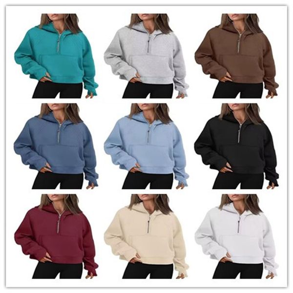 2023 new autumn and winter yoga hoodie scuba womens plus velvet thickening jackets hoodys sports half zipper terry designer sweater cing loo, Black
2023 new autumn and winter yoga hoodie scuba womens plus velvet thickening jackets hoodys sports half zipper terry designer sweater cing loo, Black