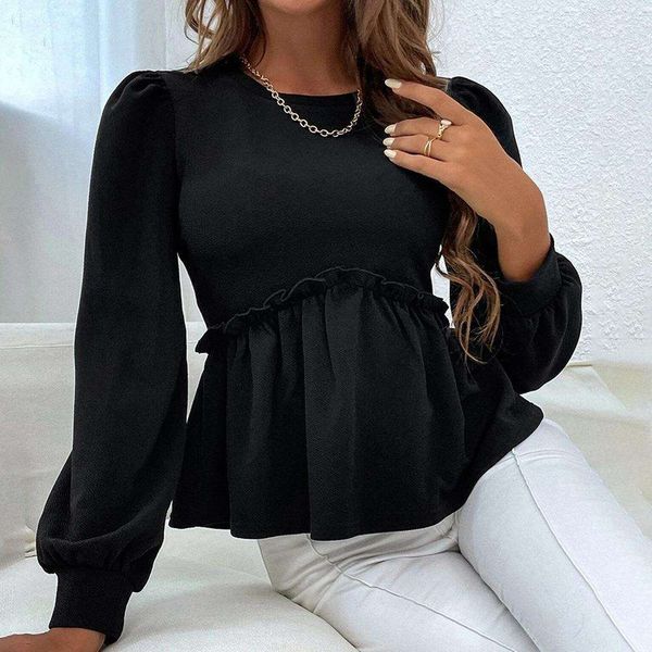womens clothing blouses spring and summer style loose casual puff sleeves long sleeved shirt temperament top, White
womens clothing blouses spring and summer style loose casual puff sleeves long sleeved shirt temperament top, White