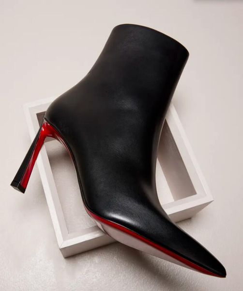 luxury reds sole ankle boot women boots condora booty 85mm low boots cow veau velours leather winter short booties plume heel and pointed to, Black
luxury reds sole ankle boot women boots condora booty 85mm low boots cow veau velours leather winter short booties plume heel and pointed to, Black