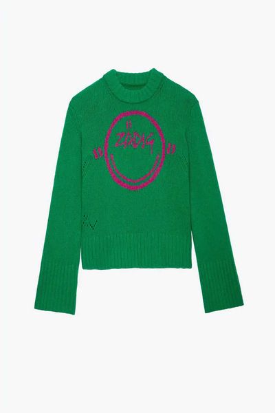 zadig voltaire pullover sweater french small crowd zv knitted sweaters face letter hanging wool green wool sweater women's sweater, White;black
zadig voltaire pullover sweater french small crowd zv knitted sweaters face letter hanging wool green wool sweater women's sweater, White;black