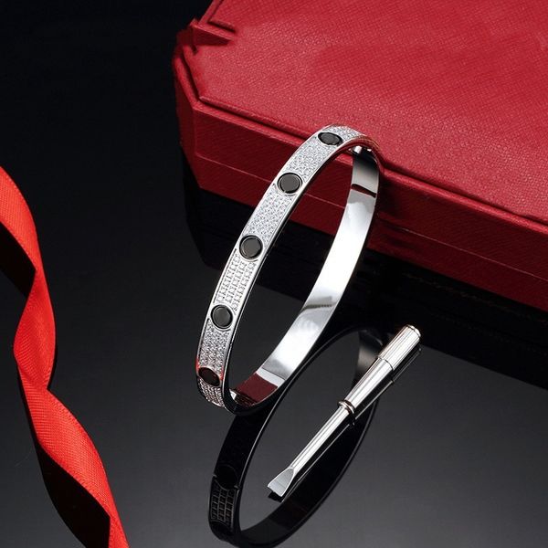 with box tennis screw bracelet designer bracelet luxury jewelry women bangle classic titanium steel alloy craft gold/sliver /rose allergic p, Golden;silver
with box tennis screw bracelet designer bracelet luxury jewelry women bangle classic titanium steel alloy craft gold/sliver /rose allergic p, Golden;silver