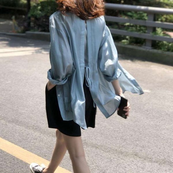 blood spinning machine korean style long sleeve shirt womens sunscreen t thin cardigan, White
blood spinning machine korean style long sleeve shirt womens sunscreen t thin cardigan, White