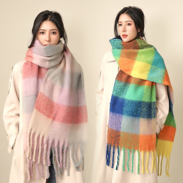 scarves winter women plaid scarf winter ac pamanhmina shawls cashmere thick wraps lady tassel warm scarves rainbow hairy bufanda man 230816, Blue;gray
scarves winter women plaid scarf winter ac pamanhmina shawls cashmere thick wraps lady tassel warm scarves rainbow hairy bufanda man 230816, Blue;gray