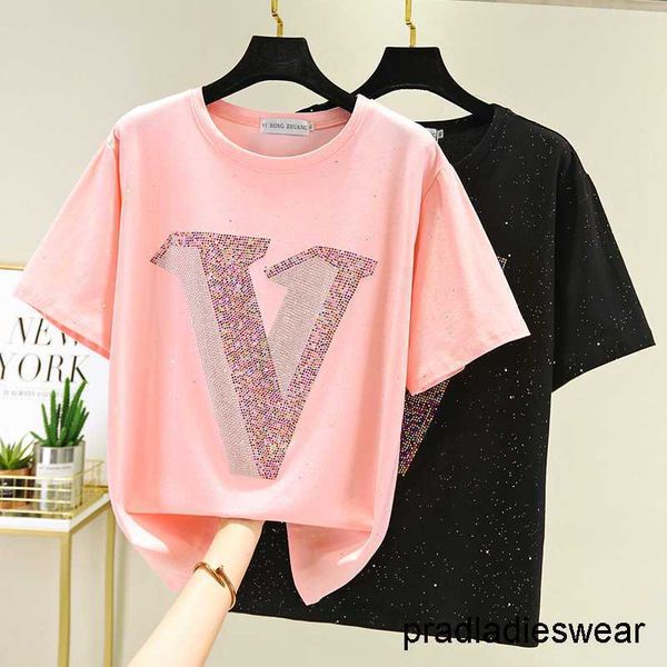 cotton t shirt women short sleeve shiny diamond summer fashion t-shirt woman clothes tshirt tee shirt femme 210604, White
cotton t shirt women short sleeve shiny diamond summer fashion t-shirt woman clothes tshirt tee shirt femme 210604, White