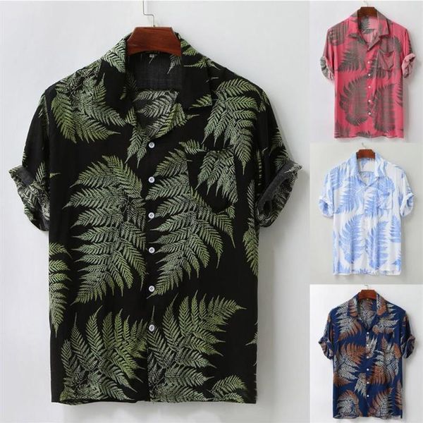 2020 men's leaf printing hawaiian beach shirt colorful summer short sleeve loose buttons hawaiian casual shirt chemise207n, White;black 
2020 men's leaf printing hawaiian beach shirt colorful summer short sleeve loose buttons hawaiian casual shirt chemise207n, White;black