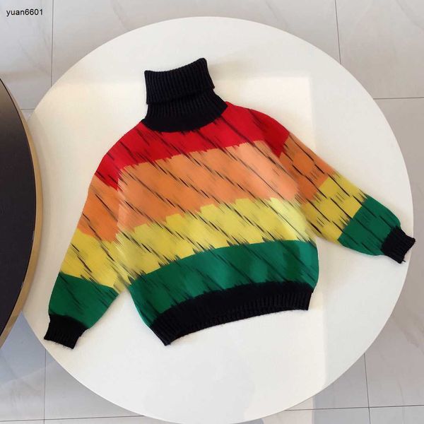 luxury designer baby clothes high collar kids pullover logo printing sweater size 90-140 cm colorful stripe design child knitwear july27, Blue
luxury designer baby clothes high collar kids pullover logo printing sweater size 90-140 cm colorful stripe design child knitwear july27, Blue