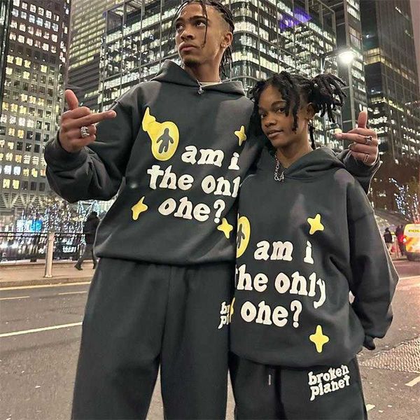 broken planet's trendy niche foam print for male and female couples popular terry pure cotton sweaters and pants, Black
broken planet's trendy niche foam print for male and female couples popular terry pure cotton sweaters and pants, Black