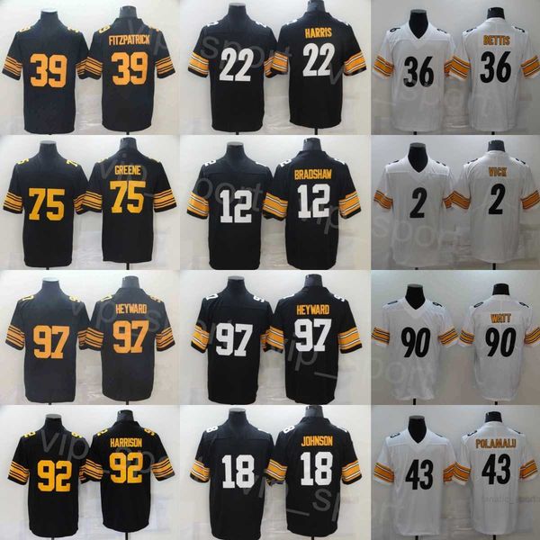 mans football 12 terry bradshaw jerseys 32 franco harris 36 jerome bettis 43 troy polamalu 75 joe greene 92 james harrison 18 diontae johnso, Black;red
mans football 12 terry bradshaw jerseys 32 franco harris 36 jerome bettis 43 troy polamalu 75 joe greene 92 james harrison 18 diontae johnso, Black;red