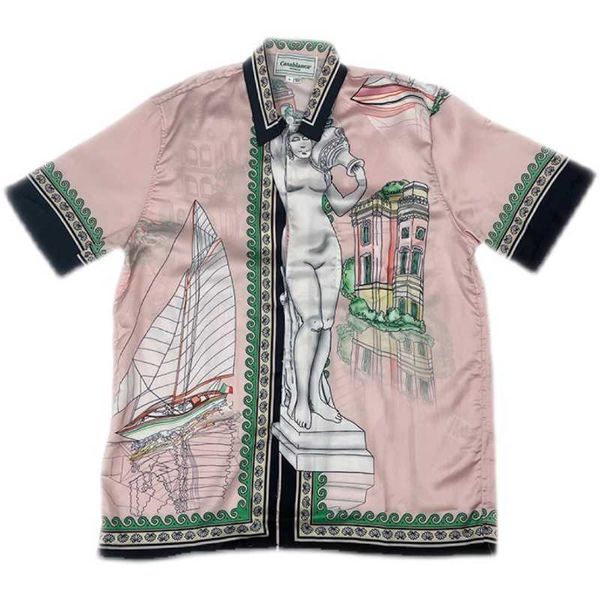 casablanca shirt island lazy sailing castle temperament silk shirt satin short sleeve shirts for lovers casablanc, White;black
casablanca shirt island lazy sailing castle temperament silk shirt satin short sleeve shirts for lovers casablanc, White;black