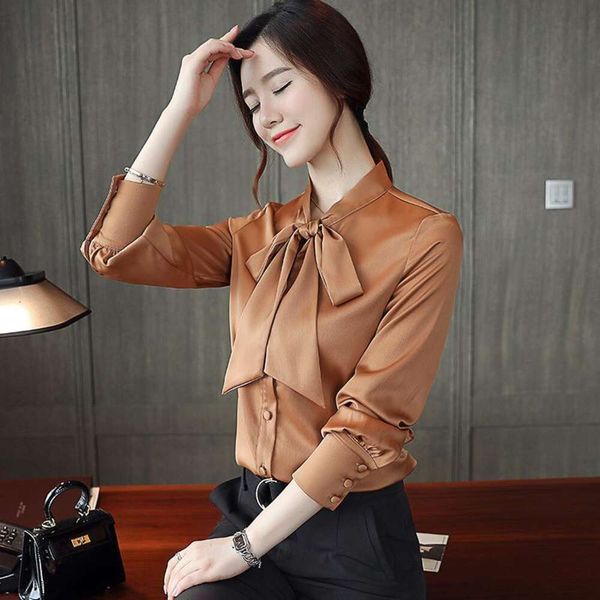 spring and autumn shirt korean slim fit chiffon stain bowknot commuter long sleeved for women, White
spring and autumn shirt korean slim fit chiffon stain bowknot commuter long sleeved for women, White