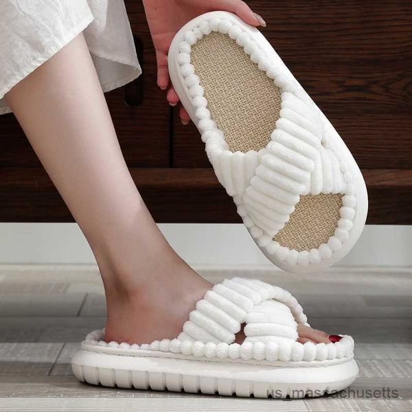 slipper 2023 new fashion cross cotton slippers women summer home thick platform flat floor mute slippers comfort flip flops r230816, Black;grey
slipper 2023 new fashion cross cotton slippers women summer home thick platform flat floor mute slippers comfort flip flops r230816, Black;grey