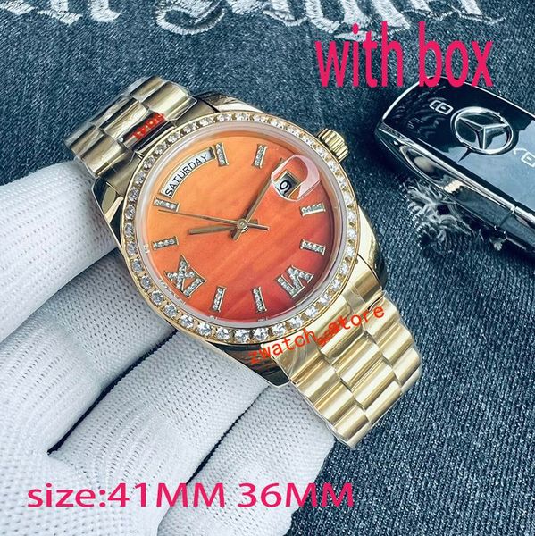 new men's and women's watch designer automatic movement diamond watch 41mm36mm diamond waterproof sapphire glass watch luxury date, Slivery;brown
new men's and women's watch designer automatic movement diamond watch 41mm36mm diamond waterproof sapphire glass watch luxury date, Slivery;brown