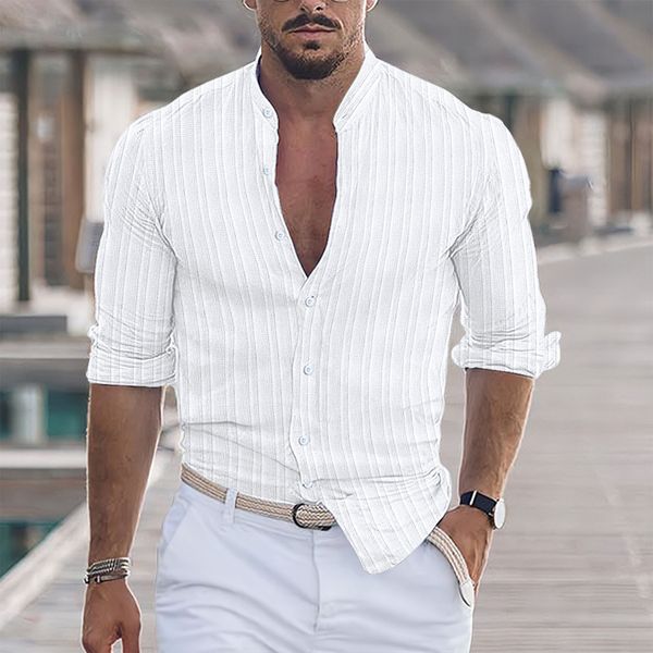 black white red stripe print shirt men's casual shirts linen cotton blend blouse casual loose designer clothing plus size 3xl long slee, White;black
black white red stripe print shirt men's casual shirts linen cotton blend blouse casual loose designer clothing plus size 3xl long slee, White;black