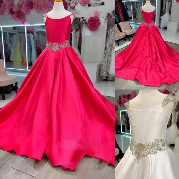 long satin girl pageant dress 2024 a-line red white crystal straps waist little kid birthday wedding formal party gown infant toddler teens, White;red
long satin girl pageant dress 2024 a-line red white crystal straps waist little kid birthday wedding formal party gown infant toddler teens, White;red