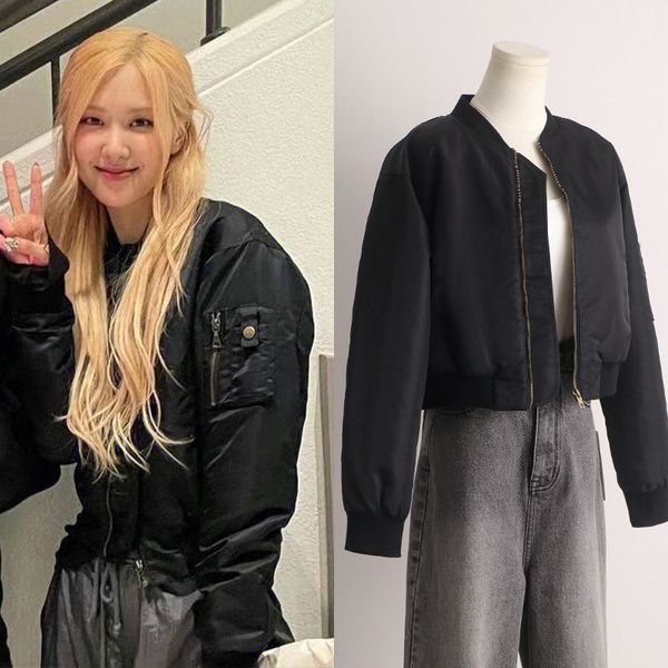 womens jackets kpop girl group rose korean women zipper harajuku baseball jacket black preppy style baggy warm autumn winter outerwear 23081, Black;brown
womens jackets kpop girl group rose korean women zipper harajuku baseball jacket black preppy style baggy warm autumn winter outerwear 23081, Black;brown