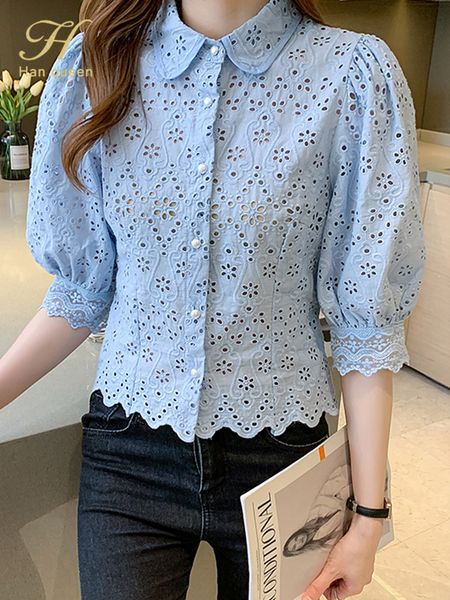 women's blouses shirts h han queen summer blusas basic office lady blusas vintage lace elegant chiffon blouse women loose hollow out c, White
women's blouses shirts h han queen summer blusas basic office lady blusas vintage lace elegant chiffon blouse women loose hollow out c, White