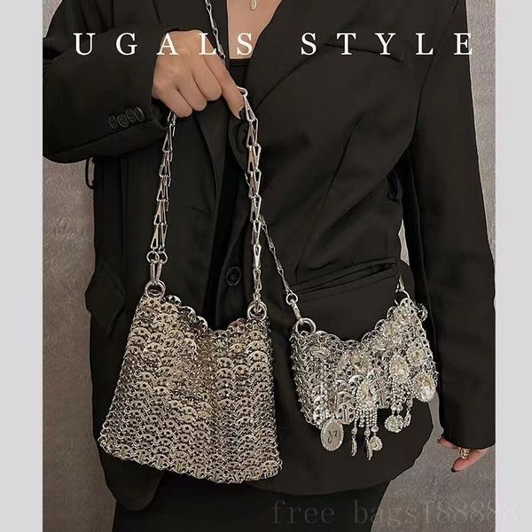 stylish women's shoulder bag designer silver sequin chain hand woven bag 8a evening bag hold purse tote purse travel holiday shoulder b
stylish women's shoulder bag designer silver sequin chain hand woven bag 8a evening bag hold purse tote purse travel holiday shoulder b