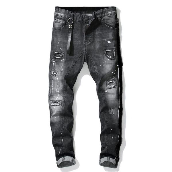 mens luxury designer jeans denim black ripped pants the version fashion broken hole italy brand bike designerr5sf315f, Blue
mens luxury designer jeans denim black ripped pants the version fashion broken hole italy brand bike designerr5sf315f, Blue