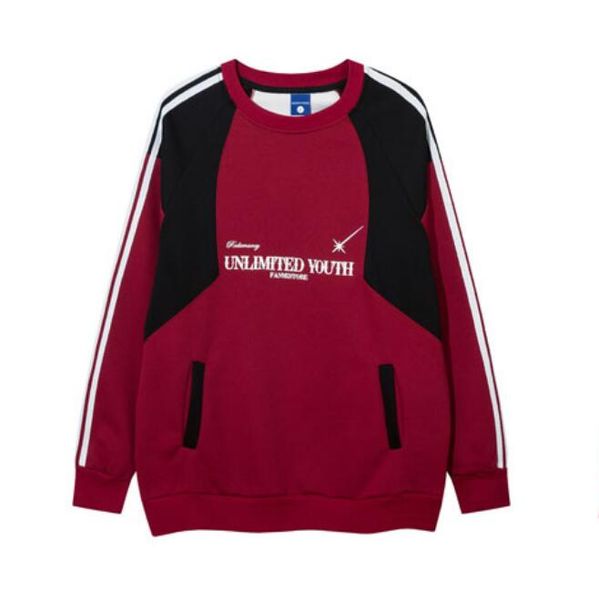 sweatshirt hip hop letter print patchwork hoodie streetwear 2023 fashion loose pullover, Black 
sweatshirt hip hop letter print patchwork hoodie streetwear 2023 fashion loose pullover, Black