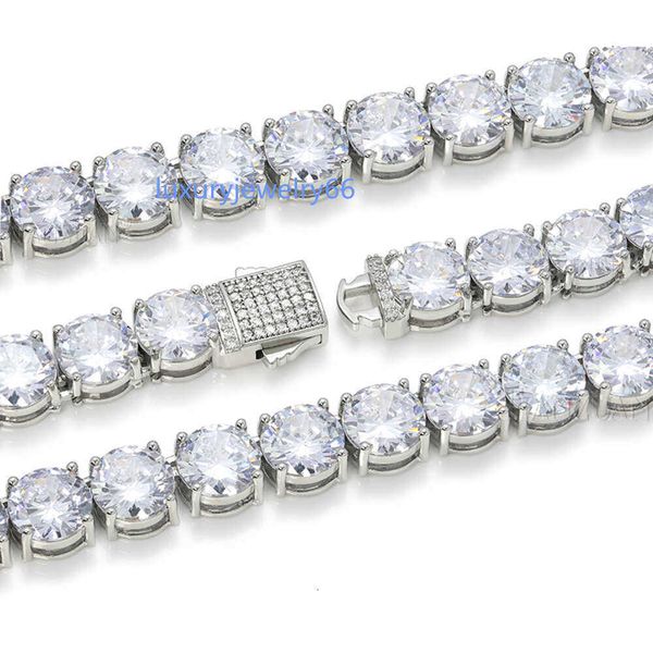 tennis chain bracelet 10mm one row moissanite iced out necklace sier link for men women hip hop jewelry bracelet, Silver 
tennis chain bracelet 10mm one row moissanite iced out necklace sier link for men women hip hop jewelry bracelet, Silver