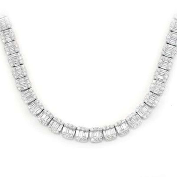 iced out baguette cut vvs moissanite diamond cluster tennis chain sier necklace for men & women, Silver
iced out baguette cut vvs moissanite diamond cluster tennis chain sier necklace for men & women, Silver
