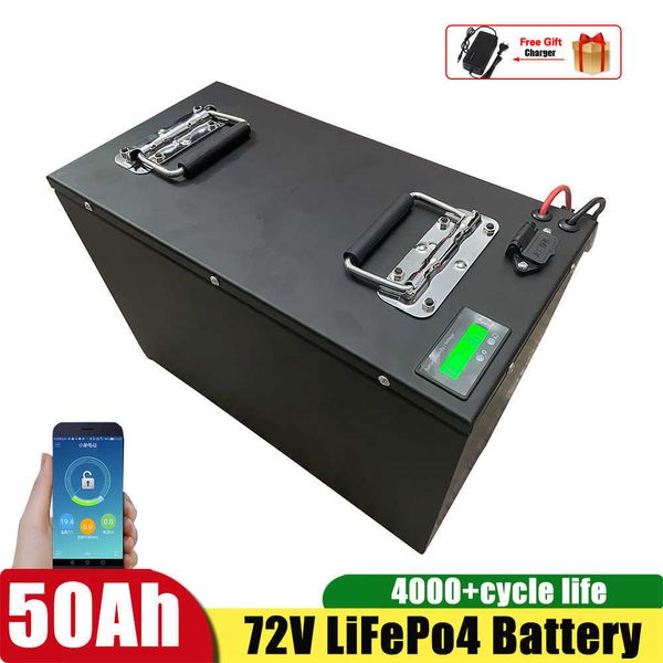 Image of 5000W 72 Volt Lifepo4 Battery Pack 72V 50Ah 60Ah Lithium Ion Battery Ebike Scooter Motorcycle Battery Pack+ 10A Charger